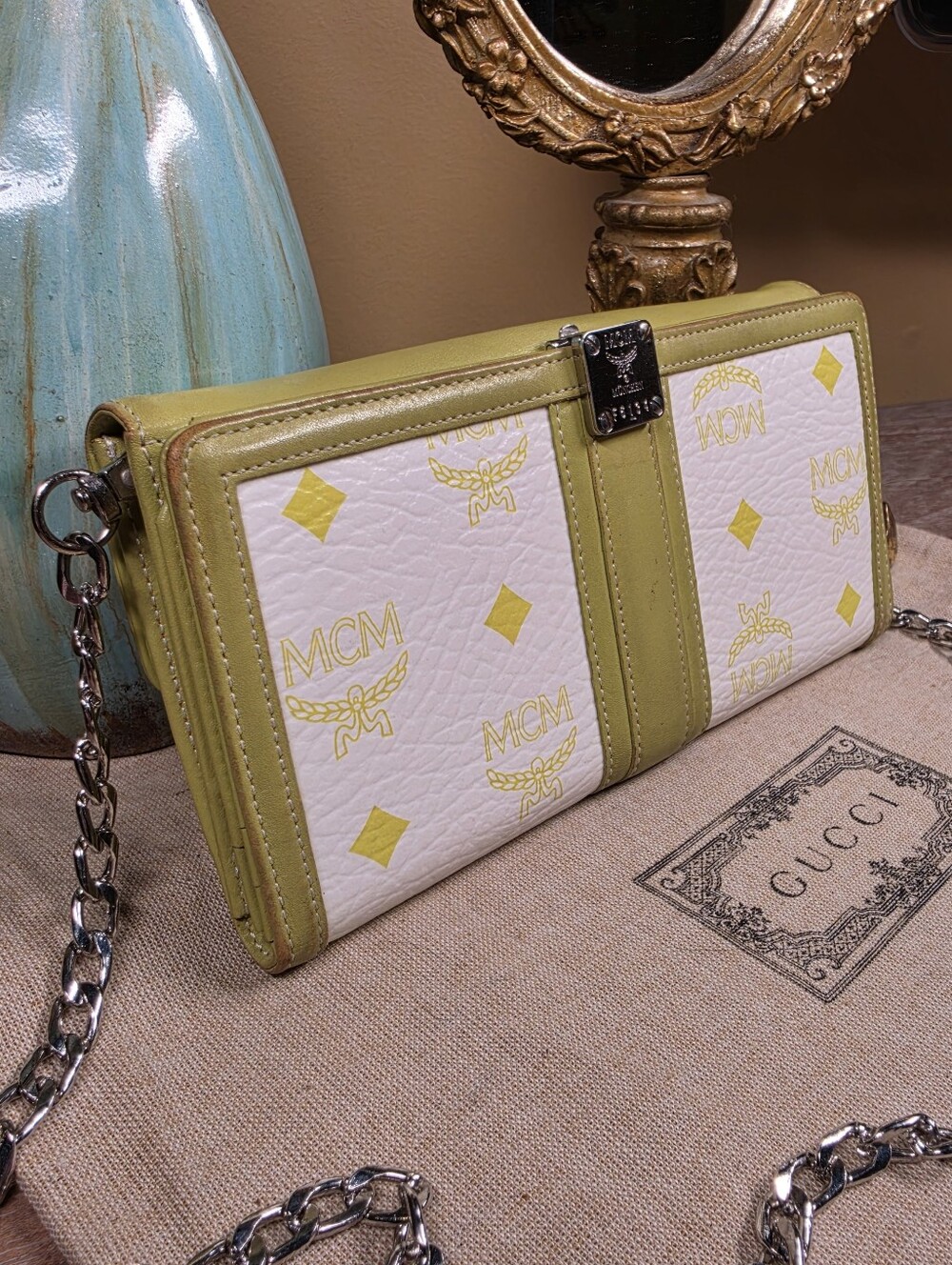MCM Visetos Wallet w/ Unbranded Chain Strap Included (Retail $450) - Picture 3 of 10